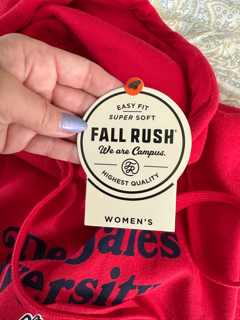 Fall Rush DeSales University Red Hoodie Sweatshirt NWT Women’s M - Picture 7 of 8